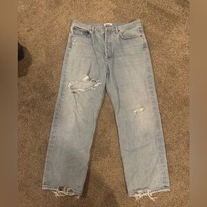 Agolde 90s mid rise Jean in distressed wash